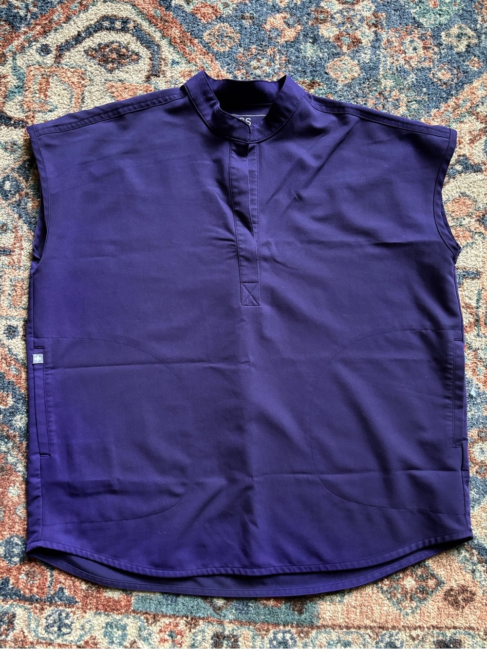 FIGS Rafaela Oversized Scrub Top in Purple Jam